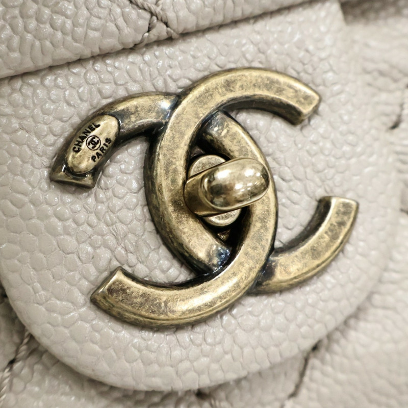 淺褐色牛皮 大型 口蓋 兩用包【CHANEL 香奈兒】-8