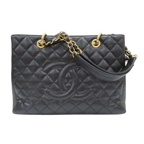 黑色 荔枝紋牛皮 GST Tote 手提包【CHANEL 香奈兒】 A50995