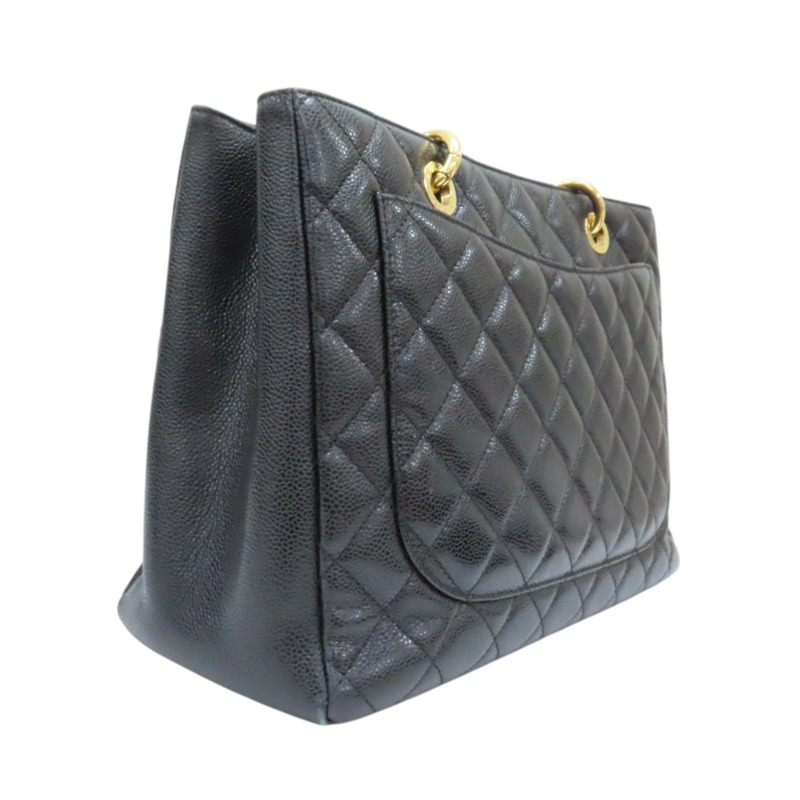 黑色 荔枝紋牛皮 GST Tote 手提包【CHANEL 香奈兒】 A50995-1