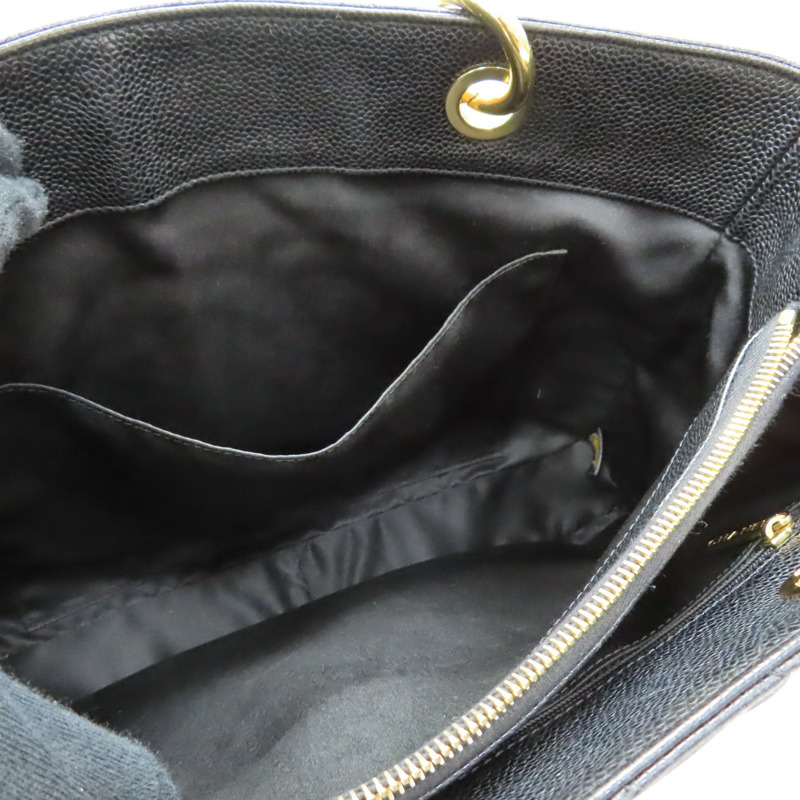 黑色 荔枝紋牛皮 GST Tote 手提包【CHANEL 香奈兒】 A50995-3