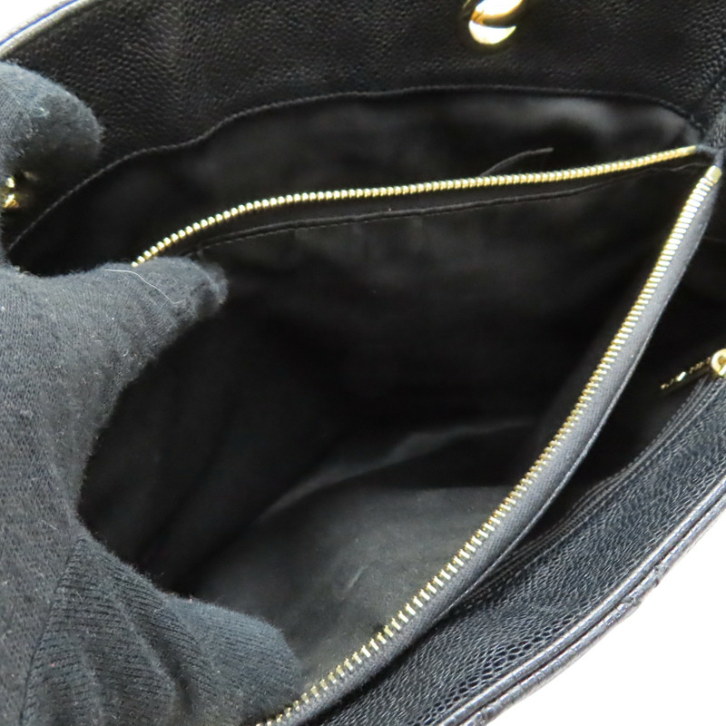 黑色 荔枝紋牛皮 GST Tote 手提包【CHANEL 香奈兒】 A50995-4