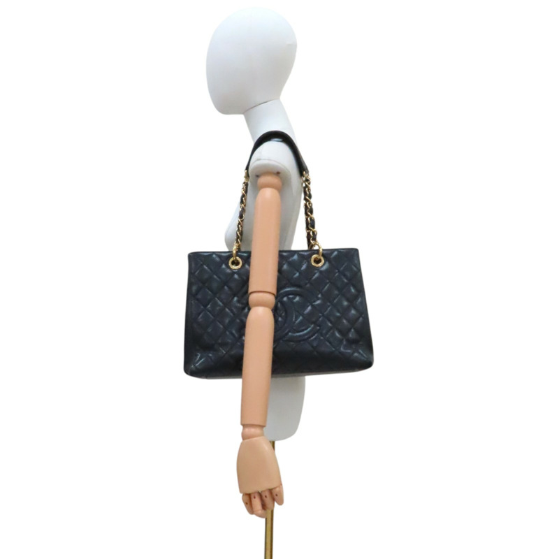黑色 荔枝紋牛皮 GST Tote 手提包【CHANEL 香奈兒】 A50995-7