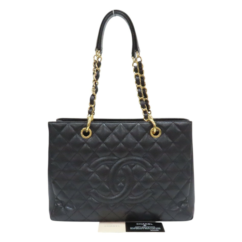 黑色 荔枝紋牛皮 GST Tote 手提包【CHANEL 香奈兒】 A50995-8