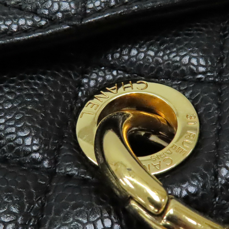 黑色 荔枝紋牛皮 GST Tote 手提包【CHANEL 香奈兒】 A50995-13