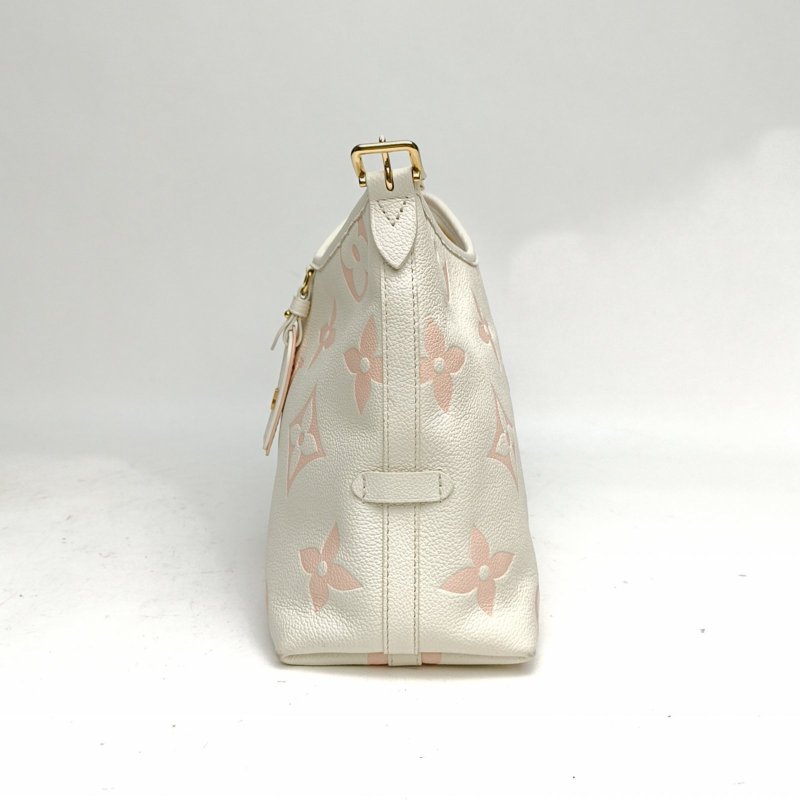 LOUIS VUITTON CARRYALL小號配子袋白色牛皮金扣晶片肩背包-1