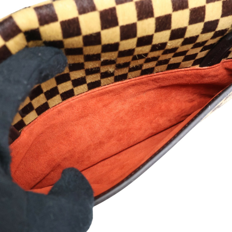 棕色 棋盤格 馬毛 Sauvage Lionne 手提包【LOUIS VUITTON LV 路易威登】 M92131-4