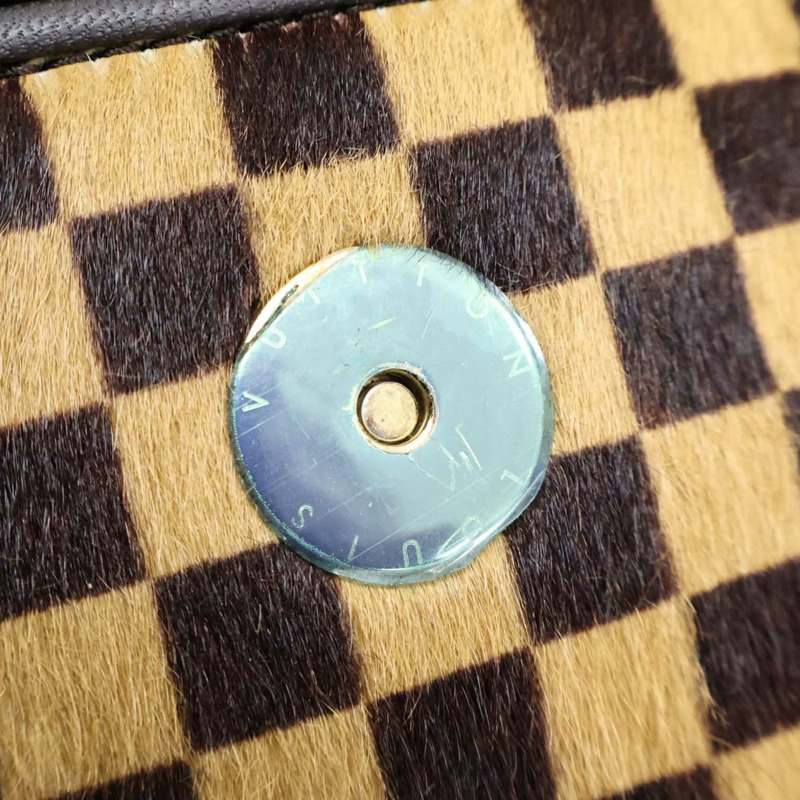 棕色 棋盤格 馬毛 Sauvage Lionne 手提包【LOUIS VUITTON LV 路易威登】 M92131-8
