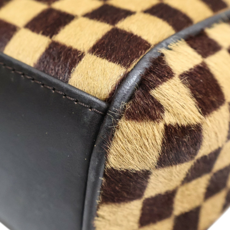 棕色 棋盤格 馬毛 Sauvage Lionne 手提包【LOUIS VUITTON LV 路易威登】 M92131-10