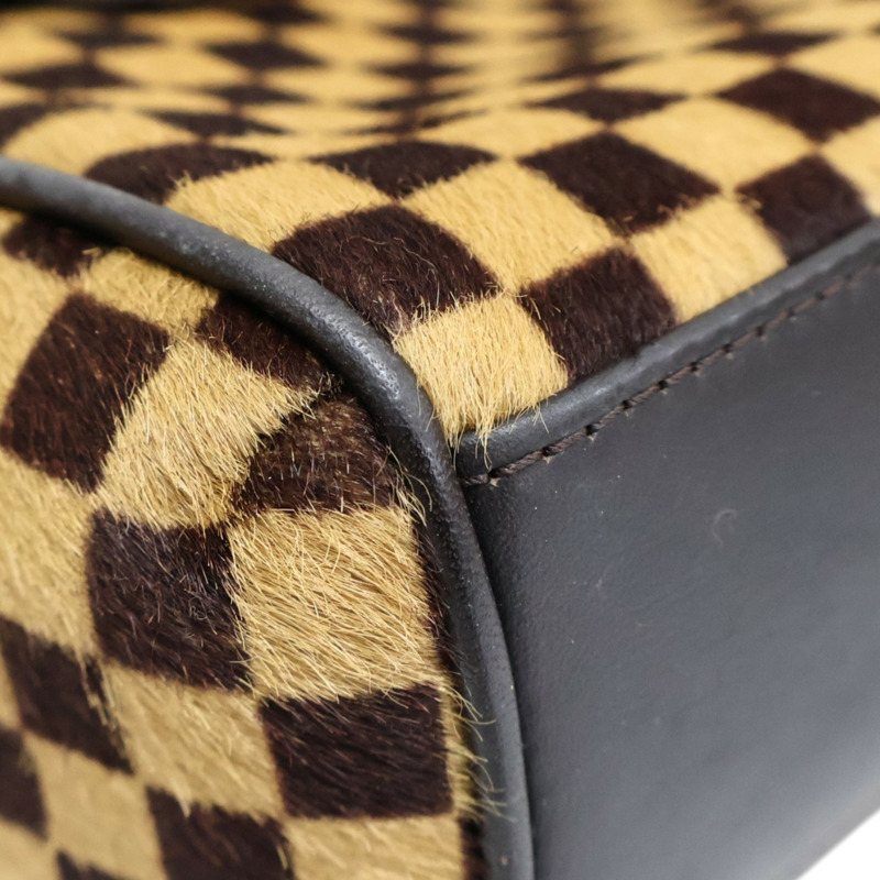 棕色 棋盤格 馬毛 Sauvage Lionne 手提包【LOUIS VUITTON LV 路易威登】 M92131-11