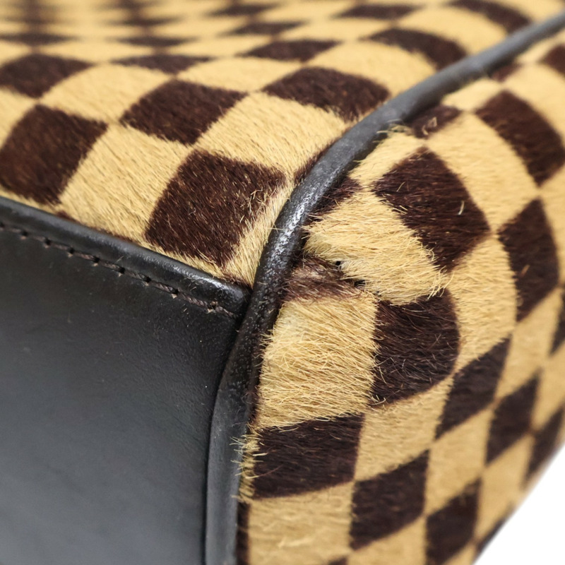 棕色 棋盤格 馬毛 Sauvage Lionne 手提包【LOUIS VUITTON LV 路易威登】 M92131-12