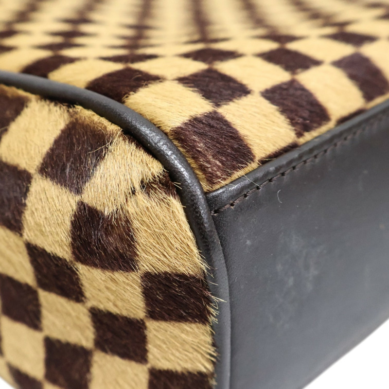 棕色 棋盤格 馬毛 Sauvage Lionne 手提包【LOUIS VUITTON LV 路易威登】 M92131-13