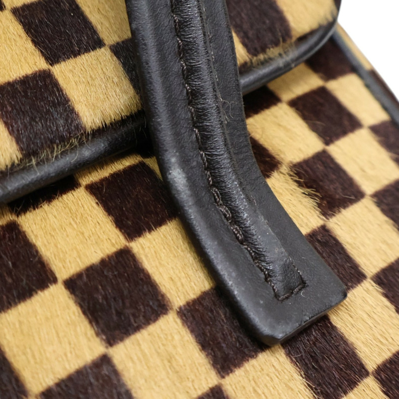 棕色 棋盤格 馬毛 Sauvage Lionne 手提包【LOUIS VUITTON LV 路易威登】 M92131-14