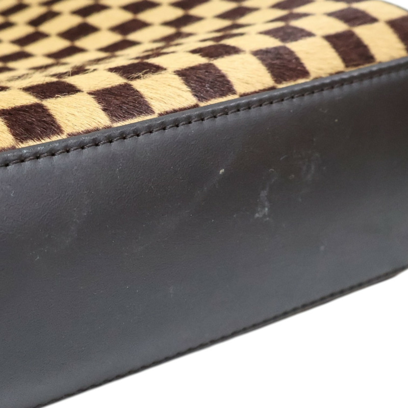 棕色 棋盤格 馬毛 Sauvage Lionne 手提包【LOUIS VUITTON LV 路易威登】 M92131-17