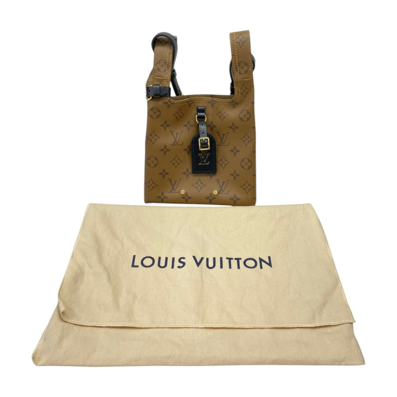 棕色 原花 Reverse帆布 Atlantis BB 肩背包【LOUIS VUITTON LV 路易威登】 M46816-6