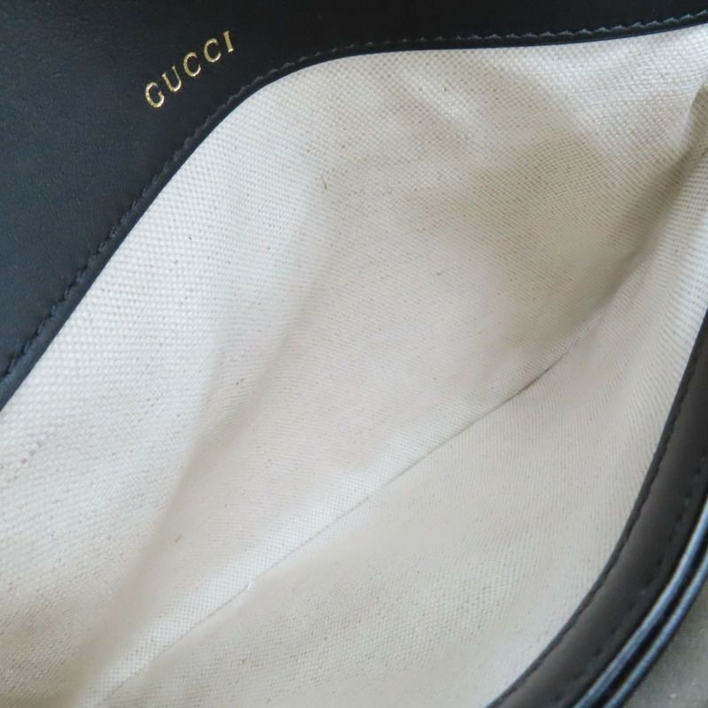 棕/黑色 牛皮 GG Supreme帆布 Horsebit 1955 肩背包【GUCCI 古馳】 815178-4