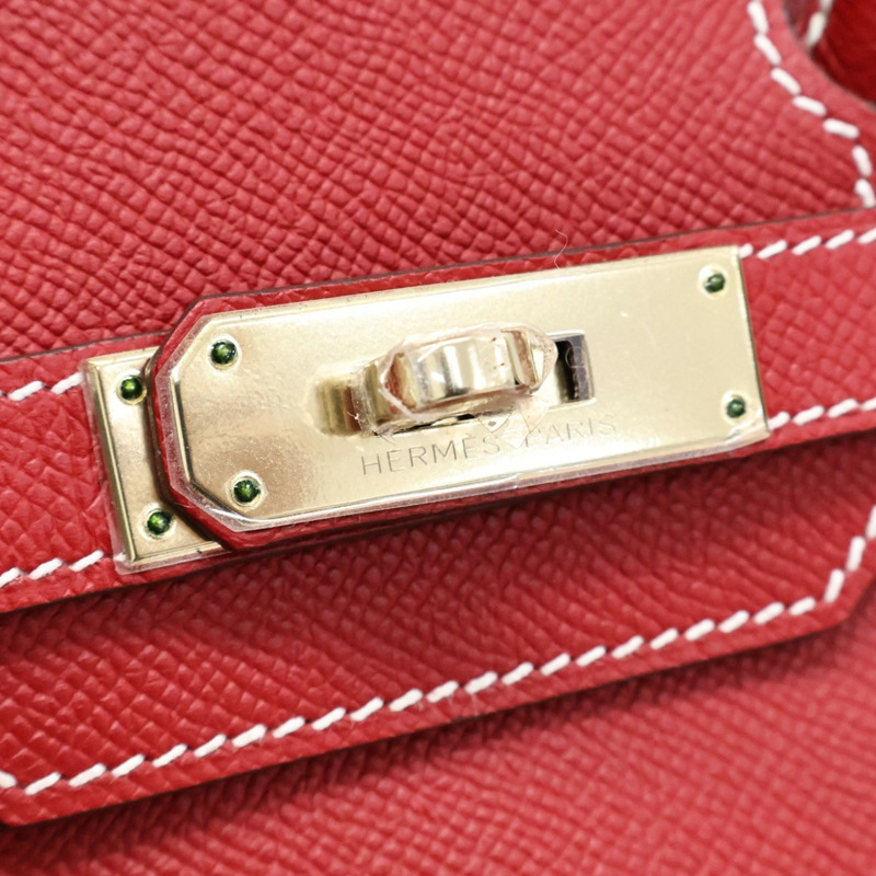法拉利紅/藍色 Epsom牛皮 Birkin 30 柏金包 手提包 口P刻 金扣【HERMES 愛馬仕】-7