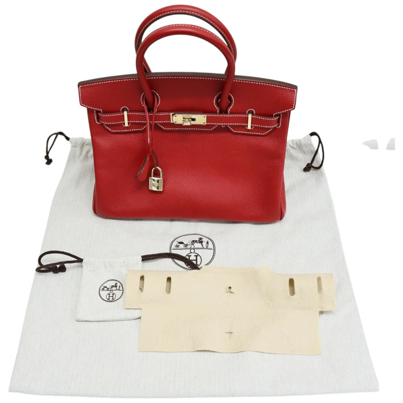 法拉利紅/藍色 Epsom牛皮 Birkin 30 柏金包 手提包 口P刻 金扣【HERMES 愛馬仕】-14