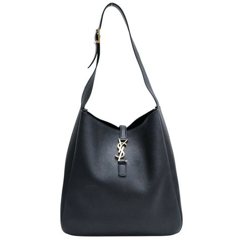 黑色牛皮 LE 5 A 7 大型 肩背包【SAINT LAURENT YSL 聖羅蘭】 753837