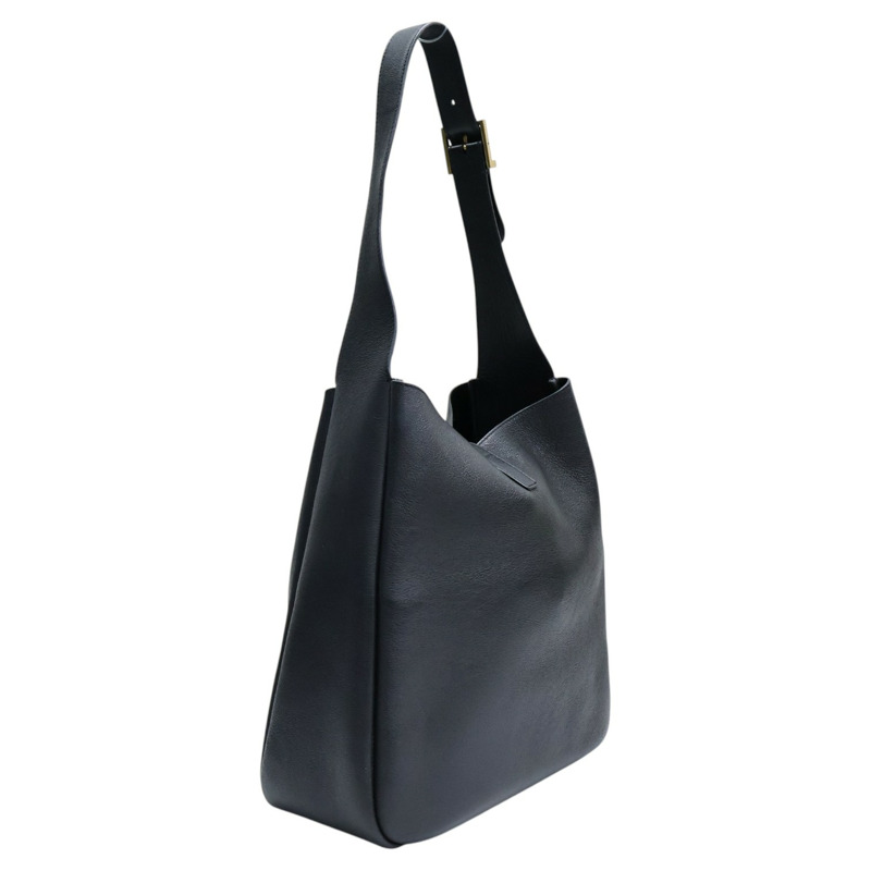 黑色牛皮 LE 5 A 7 大型 肩背包【SAINT LAURENT YSL 聖羅蘭】 753837-1