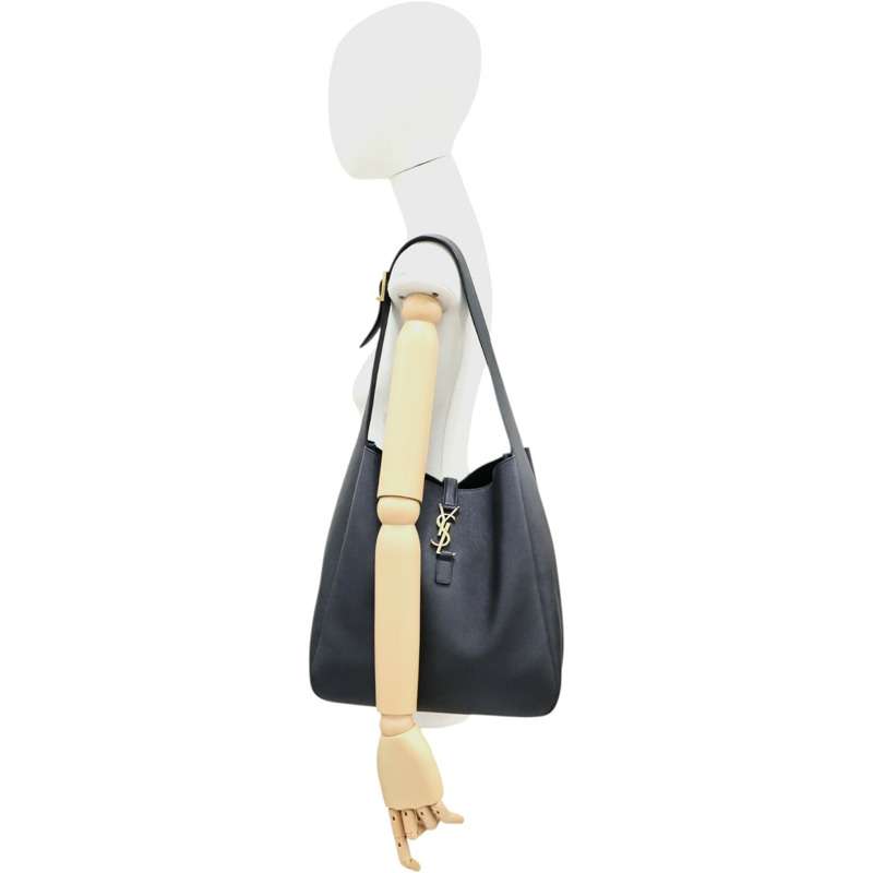 黑色牛皮 LE 5 A 7 大型 肩背包【SAINT LAURENT YSL 聖羅蘭】 753837-8