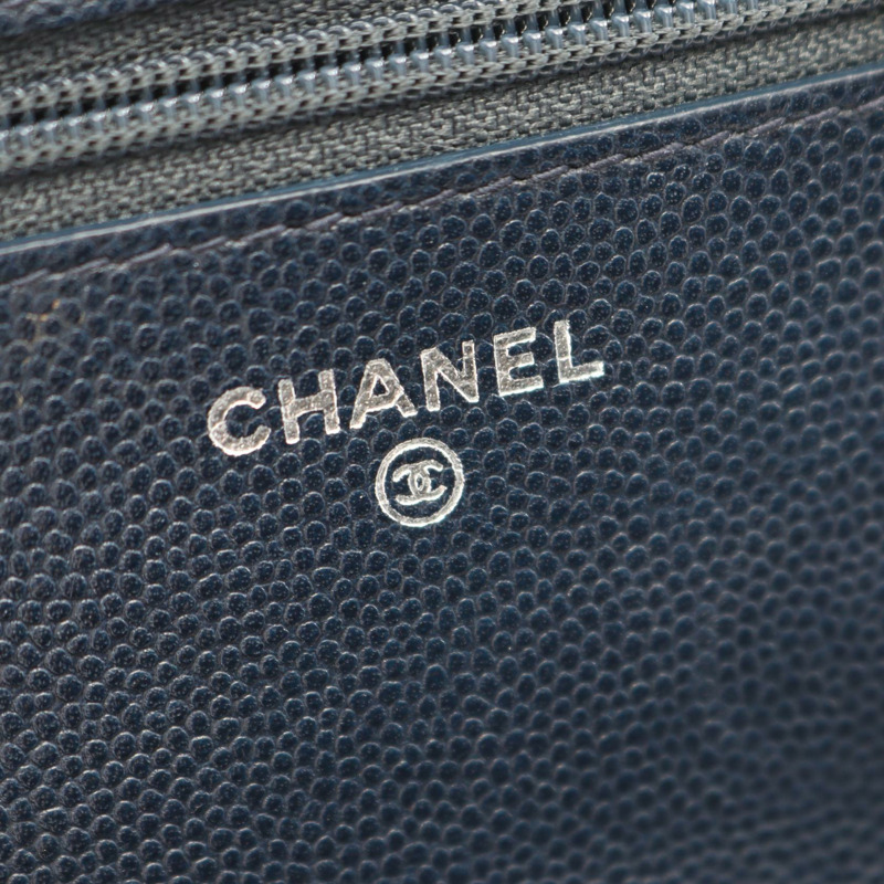 香奈兒 (CHANEL) 璀璨 COCO 標誌鏈肩背斜背包 A46316 皮革 海軍藍 二手-3