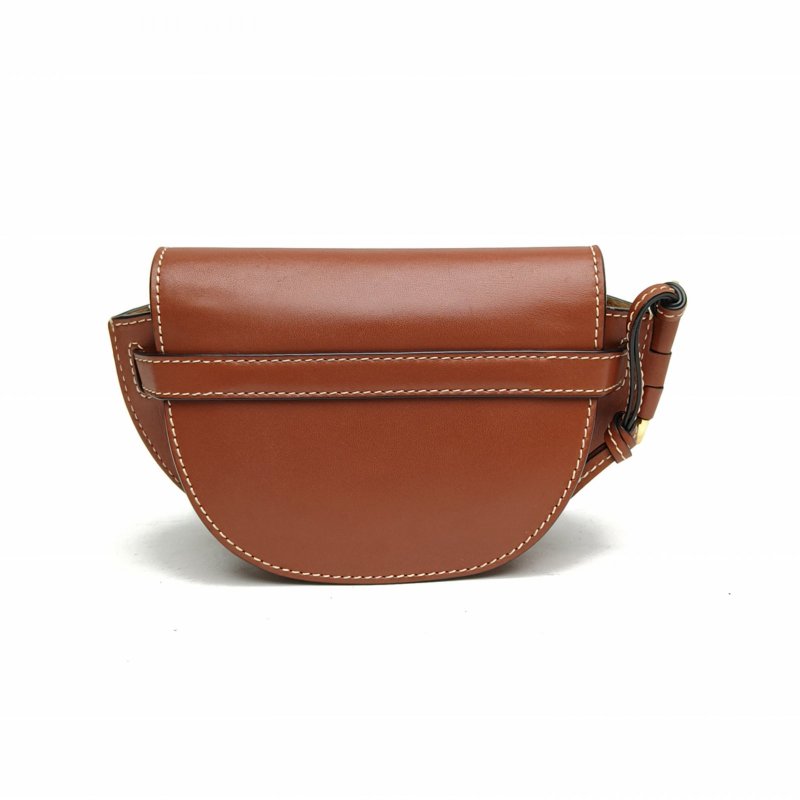 LOEWE Gate馬鞍斜跨包MINI棕色牛皮肩背包-2