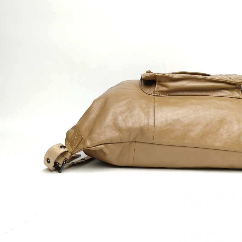 BOTTEGA VENETA 棕色牛皮雙肩包肩背包-4