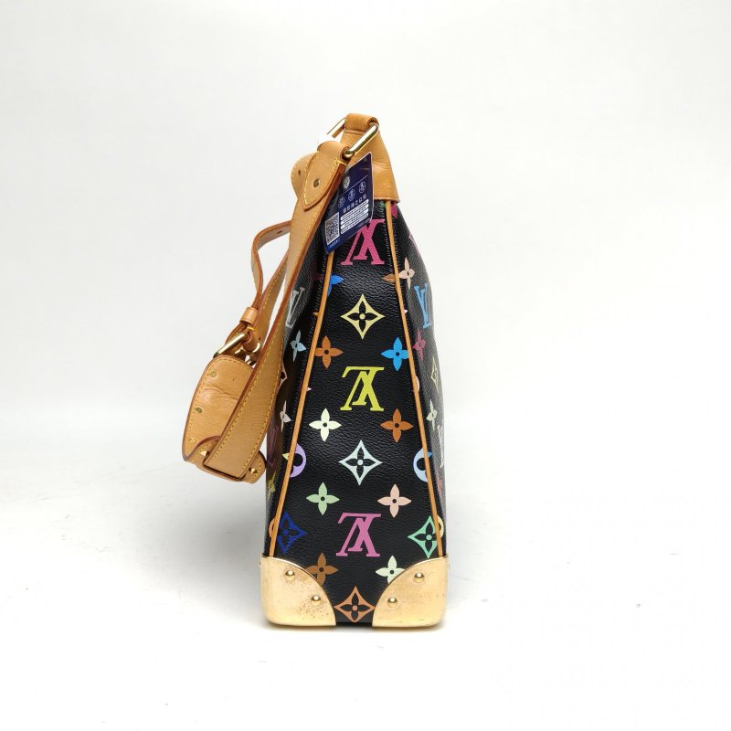 LOUIS VUITTON 中古牛角包黑三彩PVC金扣2003肩背包-1