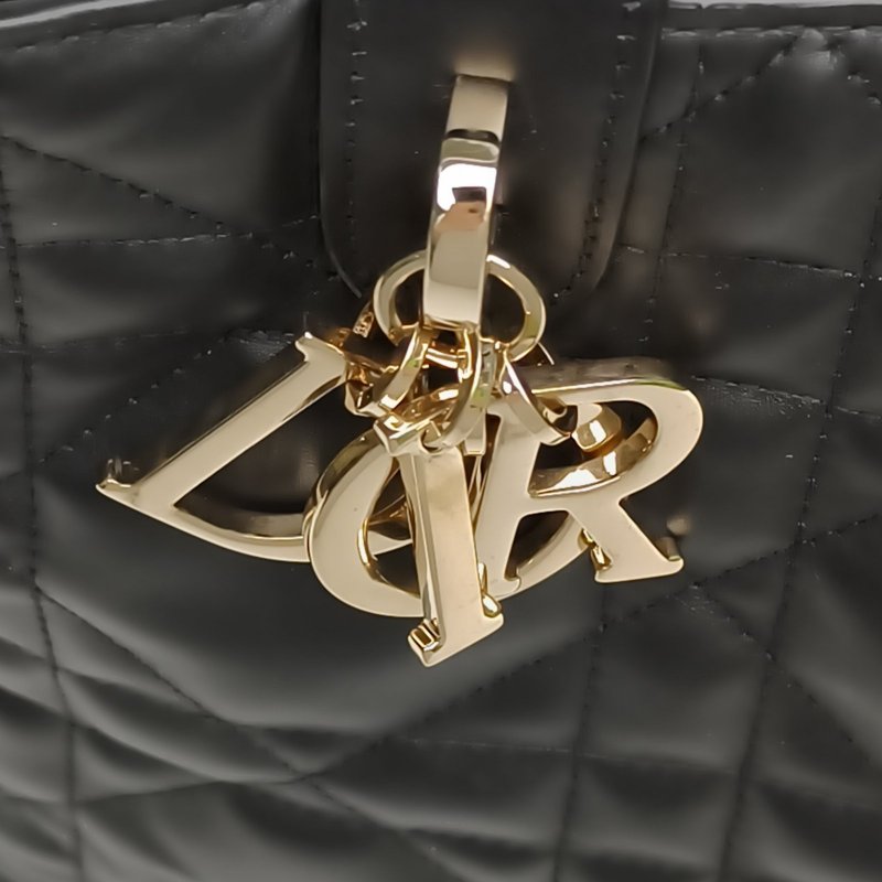 DIOR Toujours手提單肩包中號黑色牛皮淺金扣2024肩背包-4