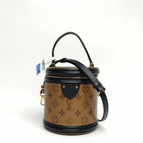 LOUIS VUITTON CANNES圓桶包拼色PVC2018老花肩背包
