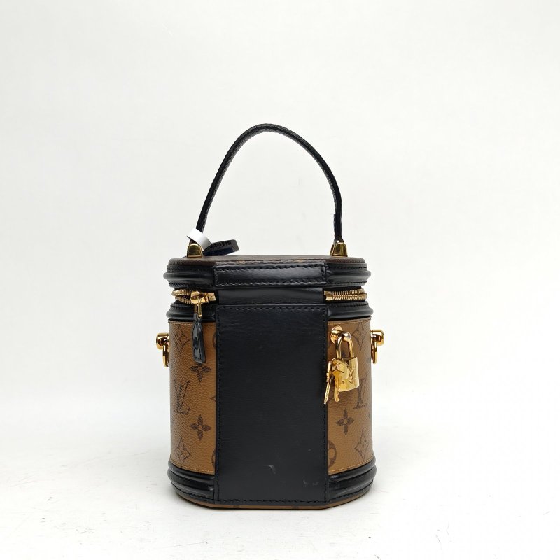 LOUIS VUITTON CANNES圓桶包拼色PVC2018老花肩背包-3