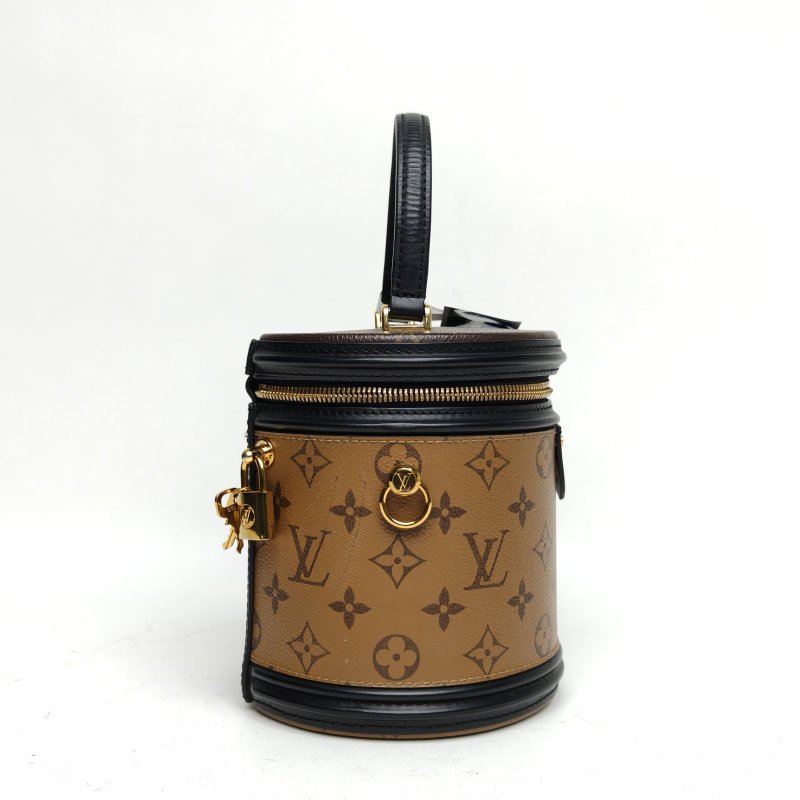 LOUIS VUITTON CANNES圓桶包拼色PVC2018老花肩背包-4