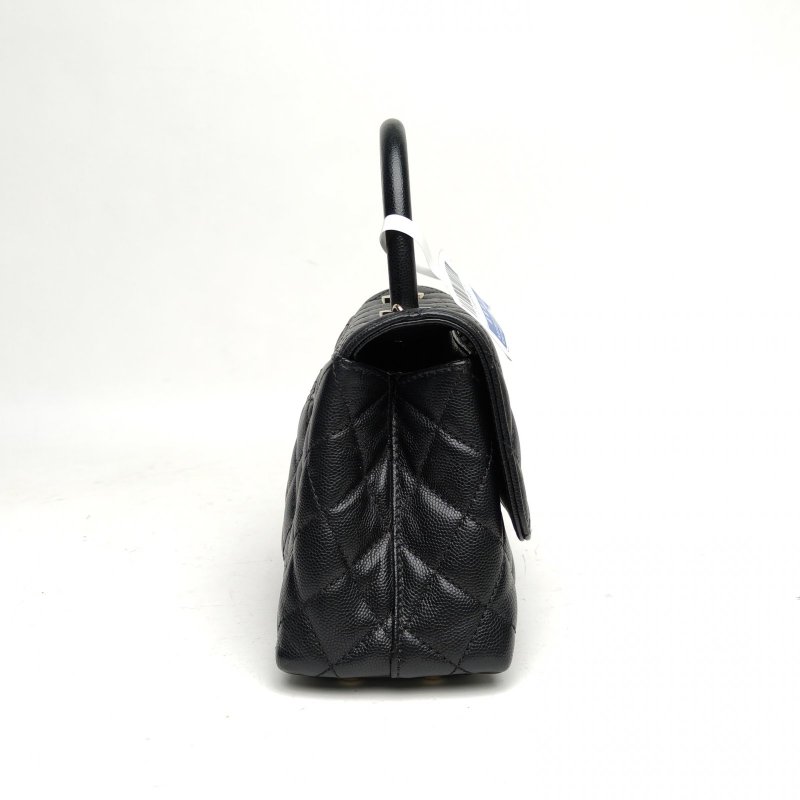 CHANEL CocoHandle小號黑色荔枝牛皮晶片金扣肩背包-3