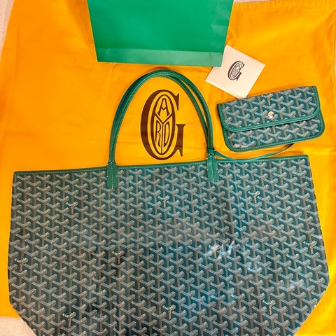 🔥超輕超能裝🔥Goyard GM 綠色💚 大容量 手提肩背托特包（少用）