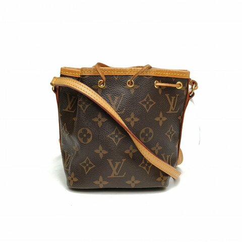LOUIS VUITTON NOÉ水桶包Nano13老花PVC金扣肩背包