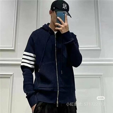 💎Han's house精品服飾💎Thom Browne TB 華夫格 針織 立體4杆 連帽 外套 義大利製 現貨2 原價46000