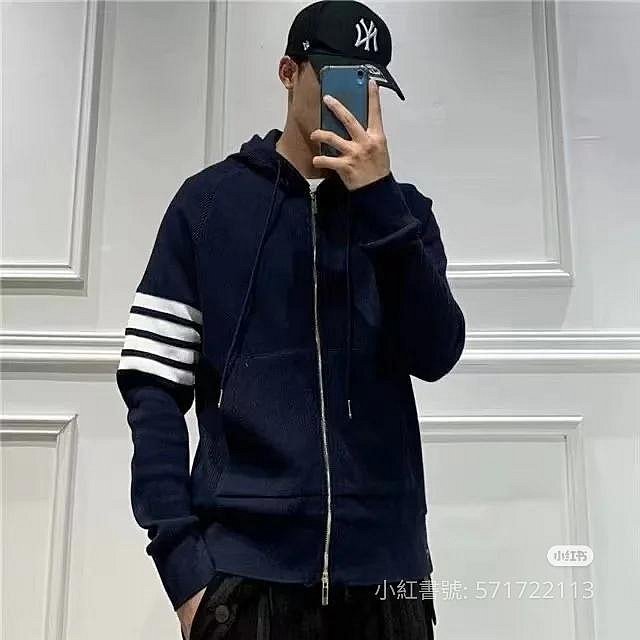 💎Han's house精品服飾💎Thom Browne TB 華夫格 針織 立體4杆 連帽 外套 義大利製 現貨2 原價46000-0