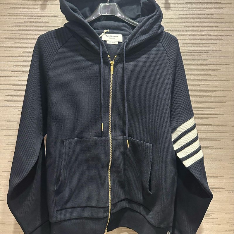 💎Han's house精品服飾💎Thom Browne TB 華夫格 針織 立體4杆 連帽 外套 義大利製 現貨2 原價46000-4