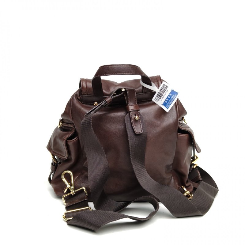 PRADA PradaExplore中號褐色羊皮雙肩包肩背包-2