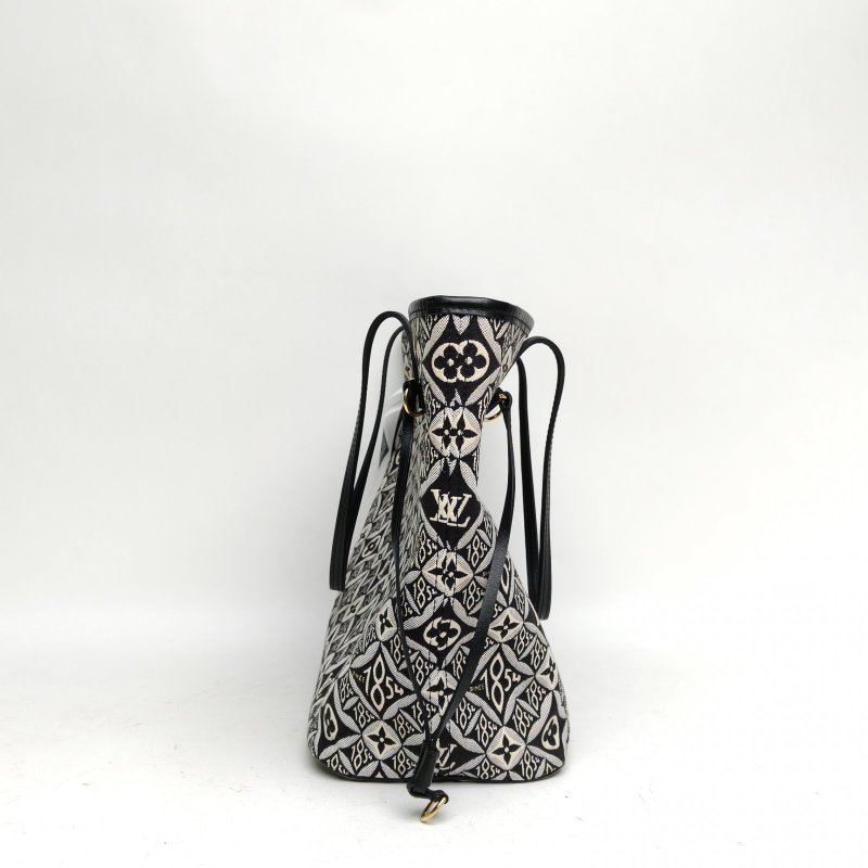 LOUIS VUITTON 圖案帆布金扣晶片Neverfull21秀款限量肩背包-3