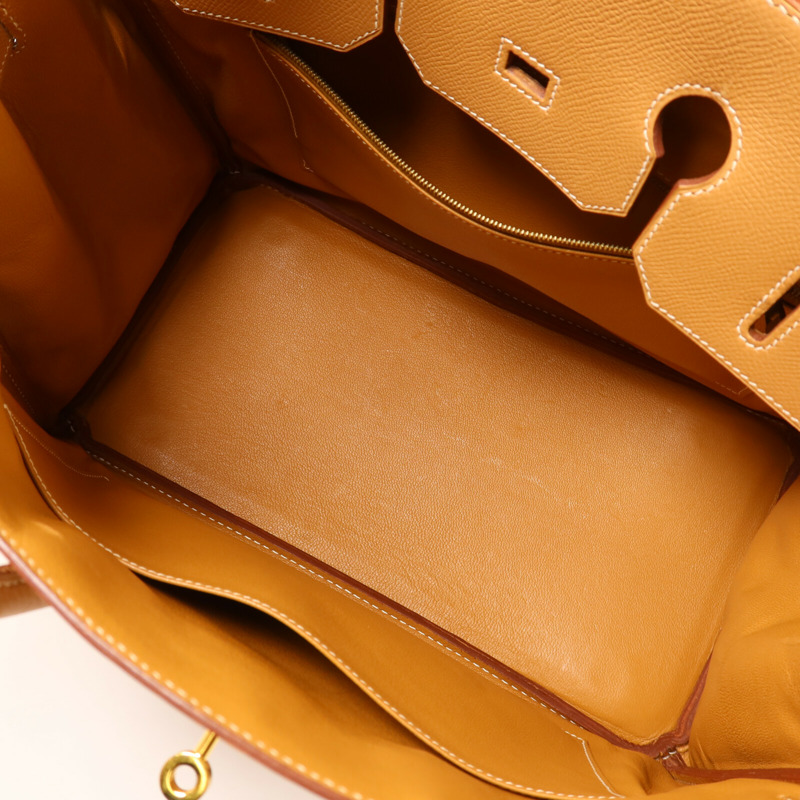 HERMES Epsom皮革Birkin 35手挽袋Gold-4