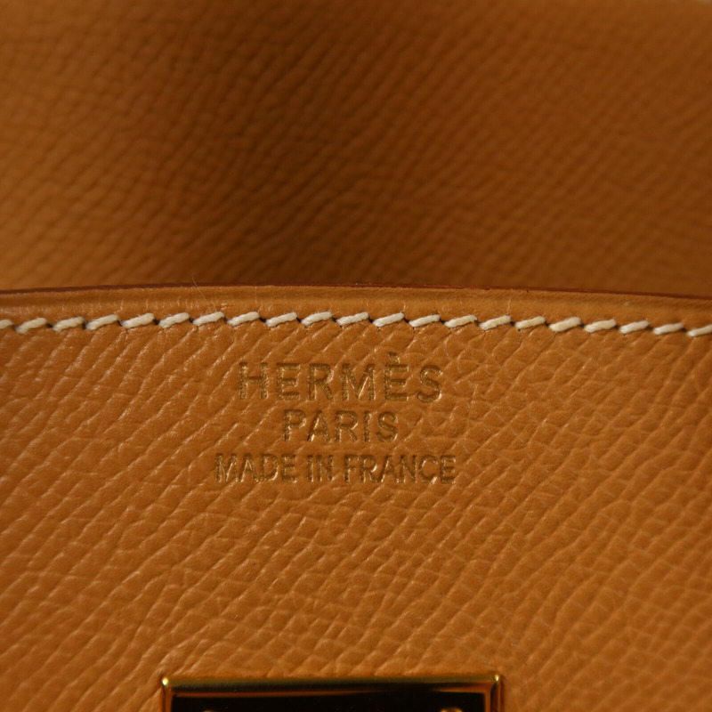 HERMES Epsom皮革Birkin 35手挽袋Gold-5