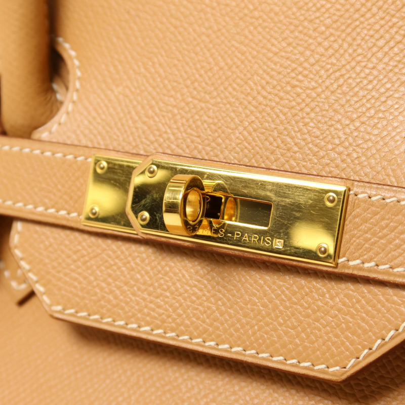 HERMES Epsom皮革Birkin 35手挽袋Gold-8