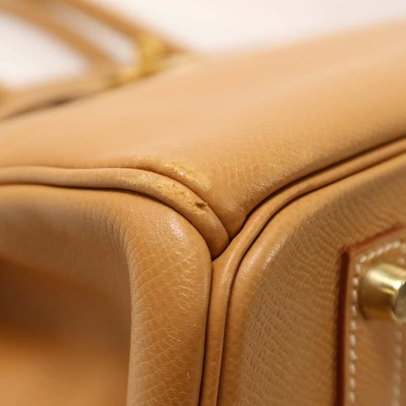 HERMES Epsom皮革Birkin 35手挽袋Gold-9