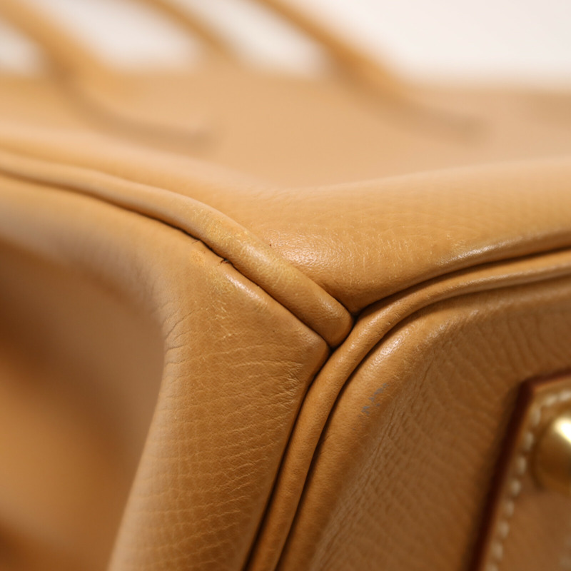 HERMES Epsom皮革Birkin 35手挽袋Gold-11