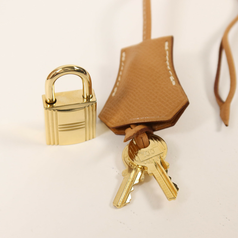 HERMES Epsom皮革Birkin 35手挽袋Gold-13