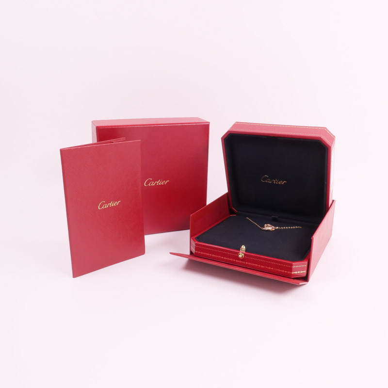 CARTIER 18K玫瑰金Love Pendant Paved鑽石項鍊-7