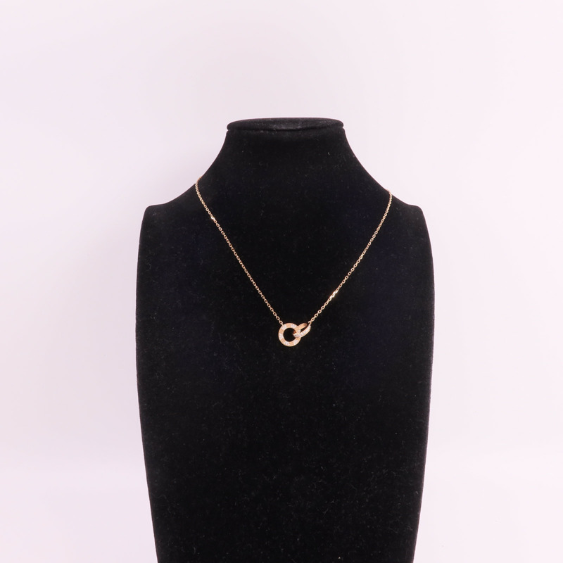 CARTIER 18K玫瑰金Love Pendant Paved鑽石項鍊-8