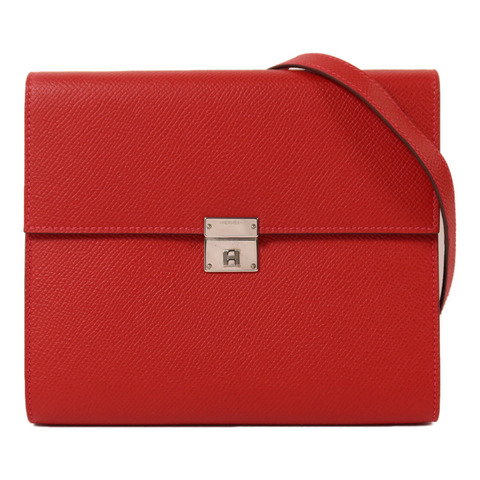 HERMES Epsom皮革Clic 16肩背袋Rouge Casaque