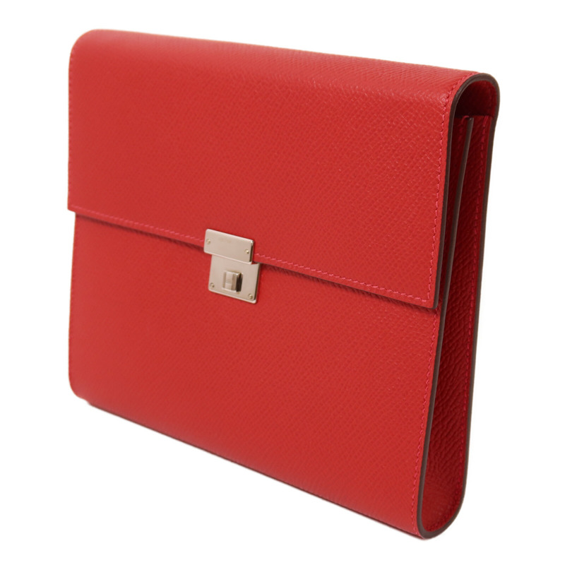 HERMES Epsom皮革Clic 16肩背袋Rouge Casaque-2